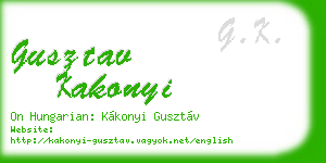 gusztav kakonyi business card